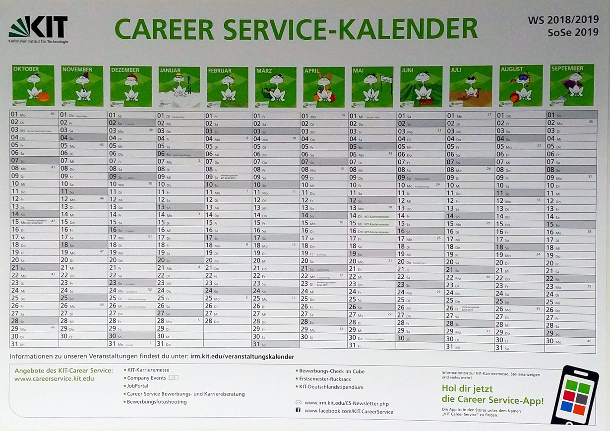 Wandkalender des KIT-Career-Service